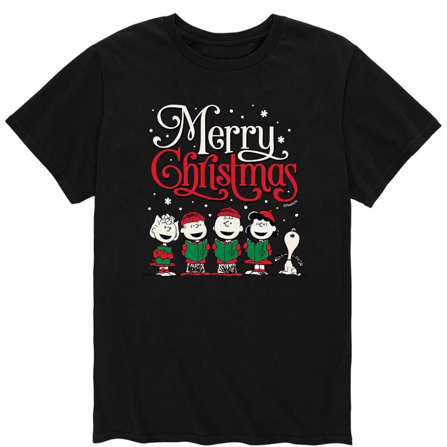 Tops * | Men'S Peanuts Merry Christmas Tee