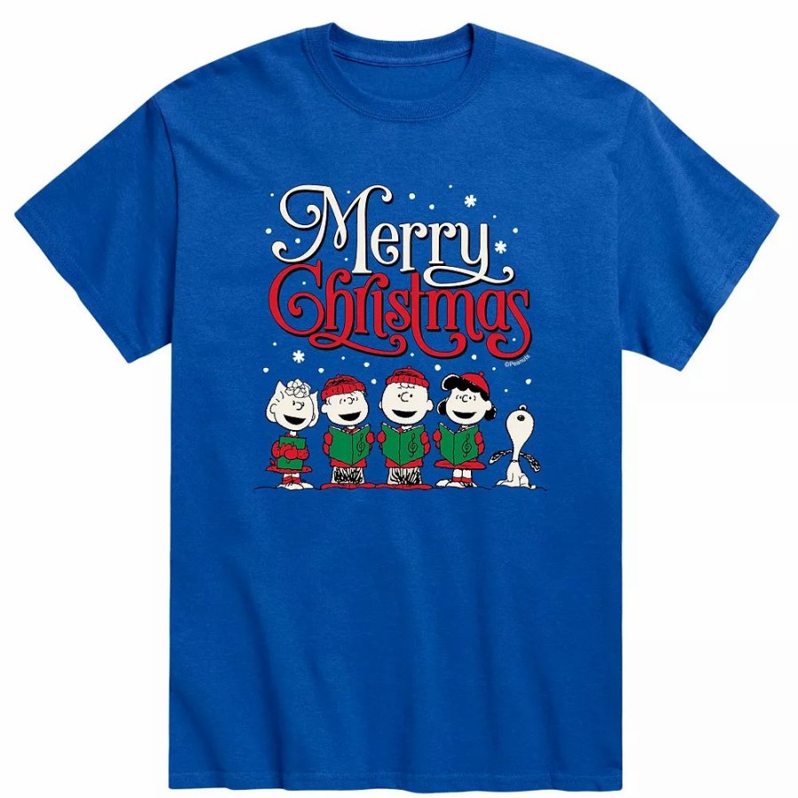 Tops * | Men'S Peanuts Merry Christmas Tee