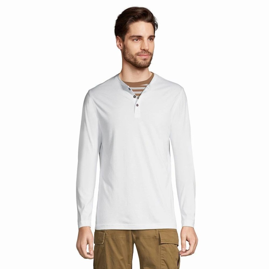 Tops * | Big & Tall Lands' End Supima Jersey Henley