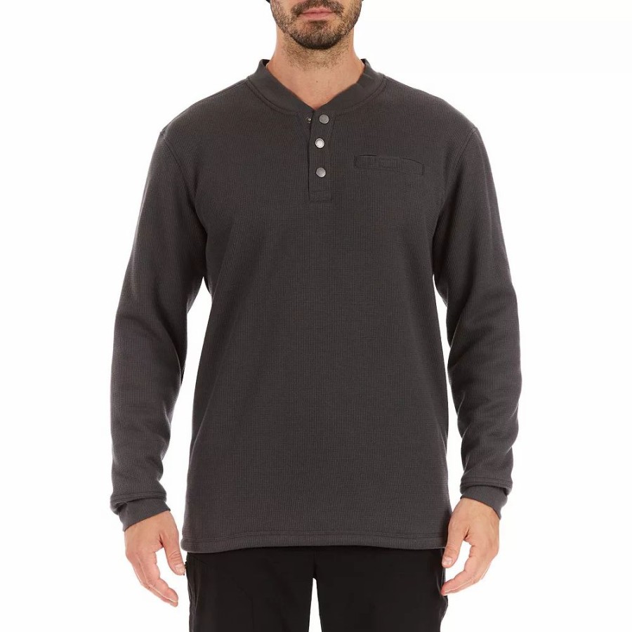 Tops * | Men'S Smith'S Workwear Regular-Fit Sherpa Bonded Thermal Henley Pullover