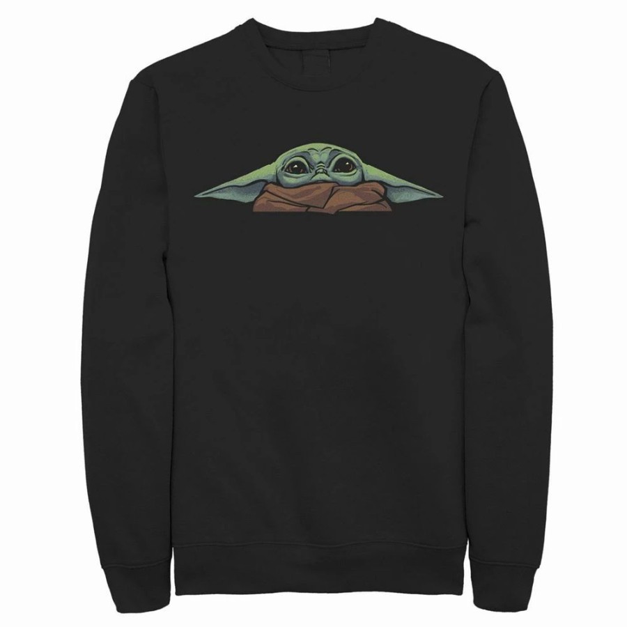 Tops * | Men'S Star Wars: The Mandalorian The Child Big Face Sweatshirt