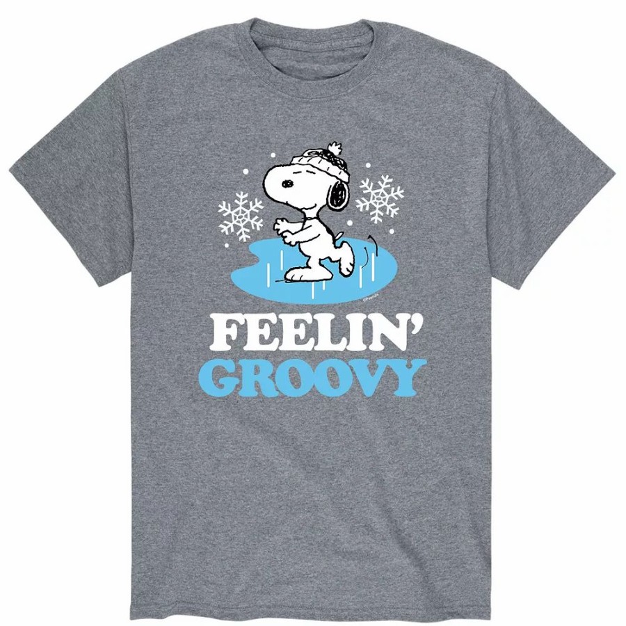 Tops * | Men'S Peanuts Feelin Groovy Tee