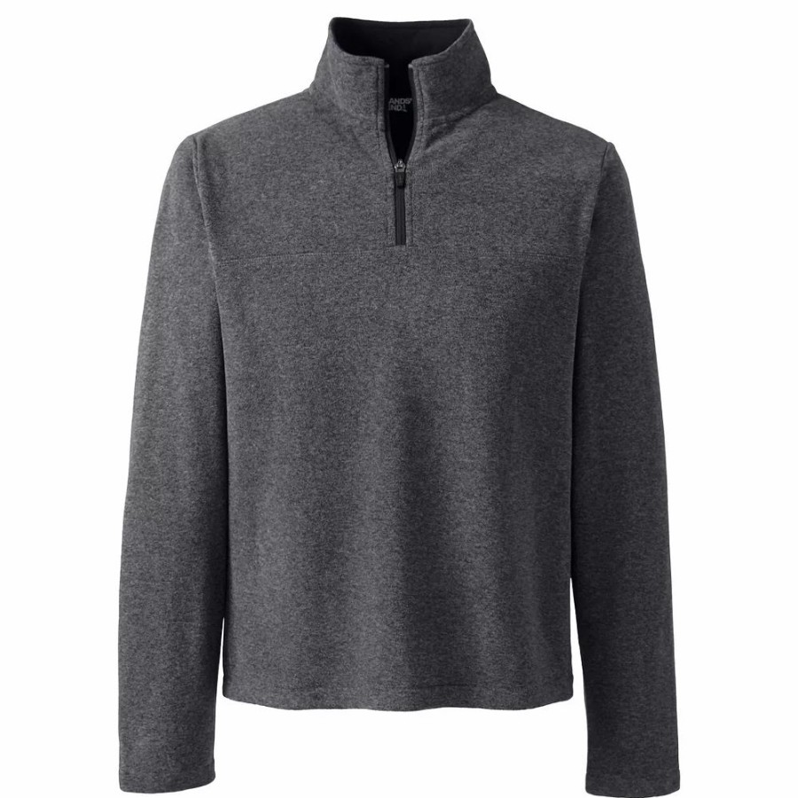 Outerwear * | Men'S Lands' End Fleece Quarter-Zip Pullover