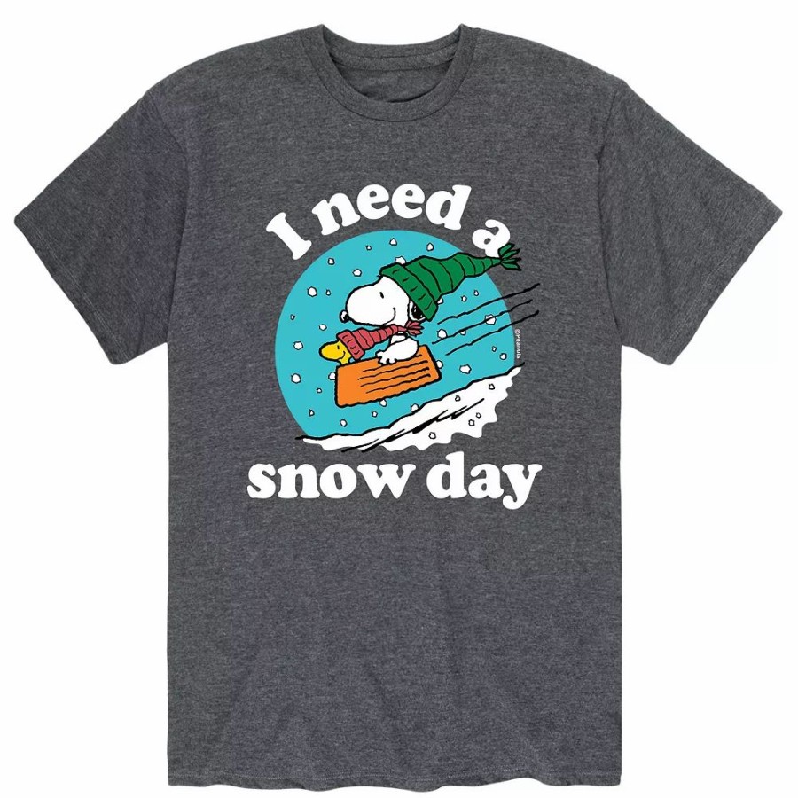 Tops * | Men'S Peanuts Snow Day Tee