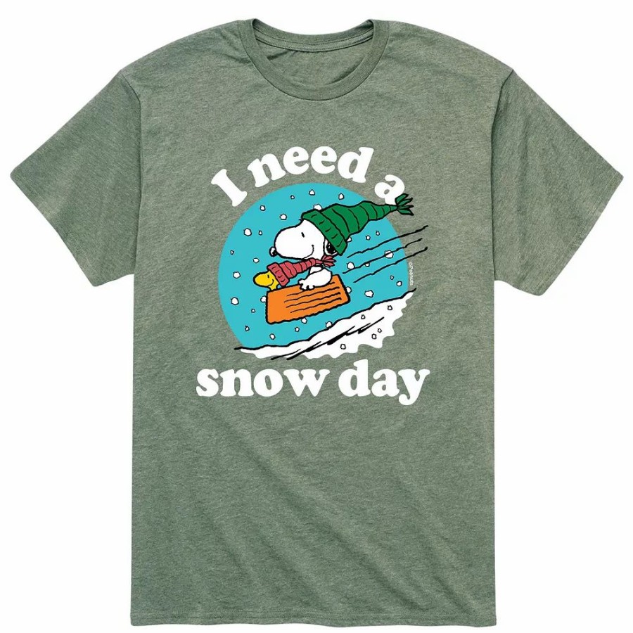 Tops * | Men'S Peanuts Snow Day Tee