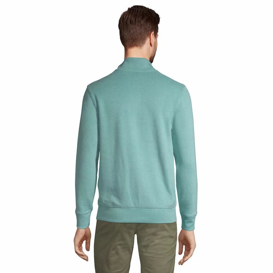 Tops * | Big & Tall Lands' End Bedford Ribbed Quarter-Zip Sweater Medium Denim Heather