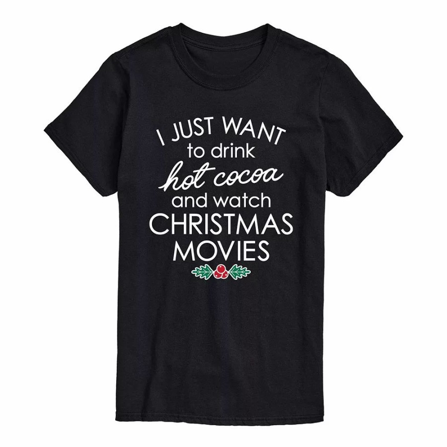 Tops * | Men'S Hot Cocoa And Christmas Movies Tee