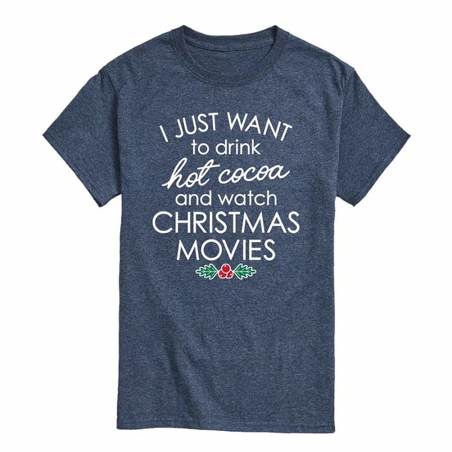 Tops * | Men'S Hot Cocoa And Christmas Movies Tee