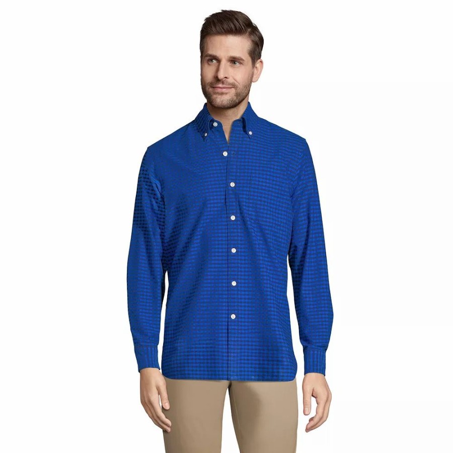 Tops * | Men'S Lands' End Button-Down Sail Rigger Oxford Button-Down Shirt