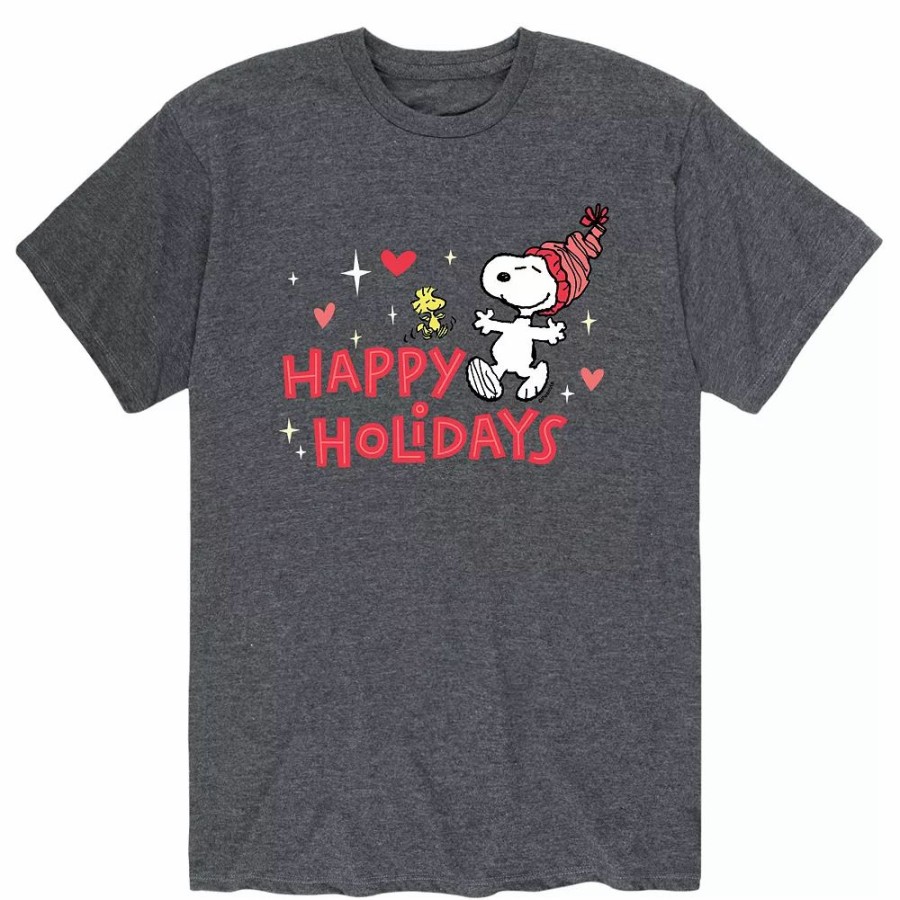 Tops * | Men'S Peanuts Happy Holidays Tee