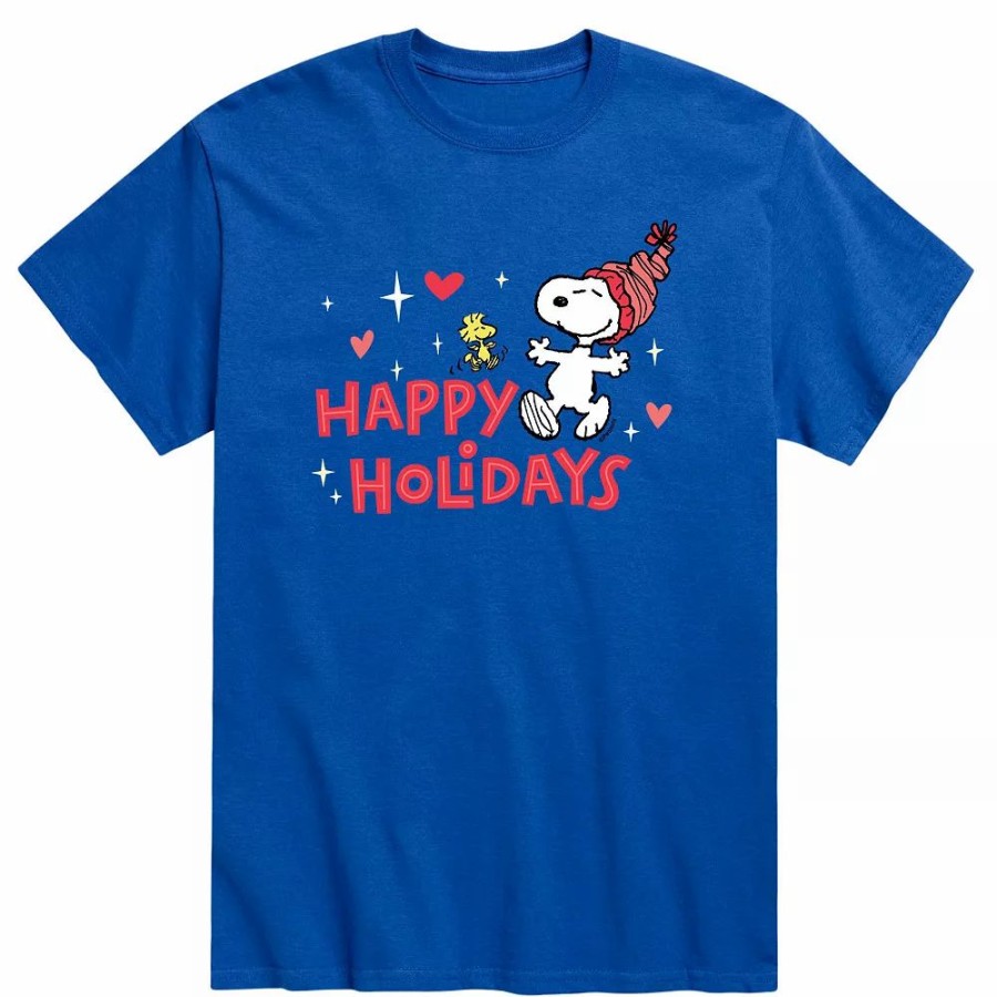 Tops * | Men'S Peanuts Happy Holidays Tee