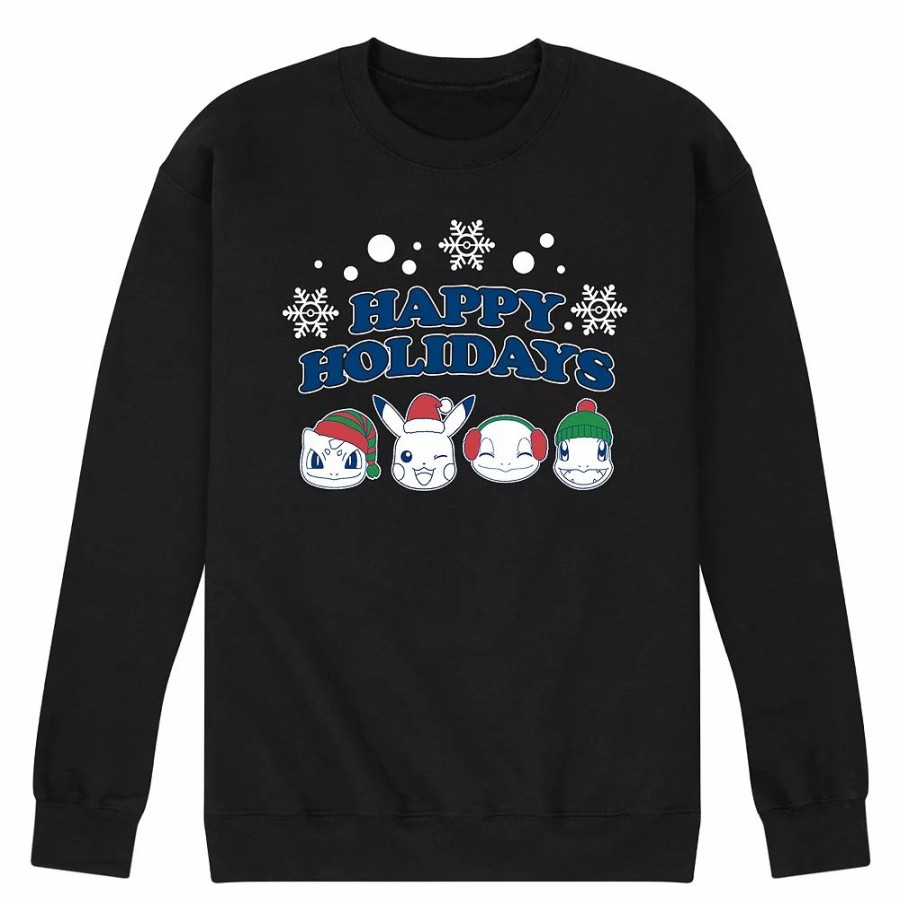 Tops * | Men'S Pokemon Happy Holidays Sweatshirt