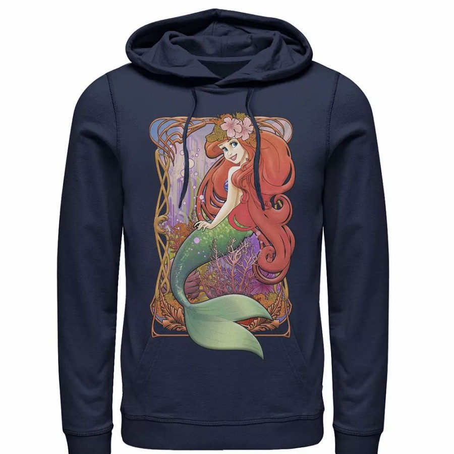 Tops * | Men'S Disney Little Mermaid Vintage Portrait Poster Hoodie