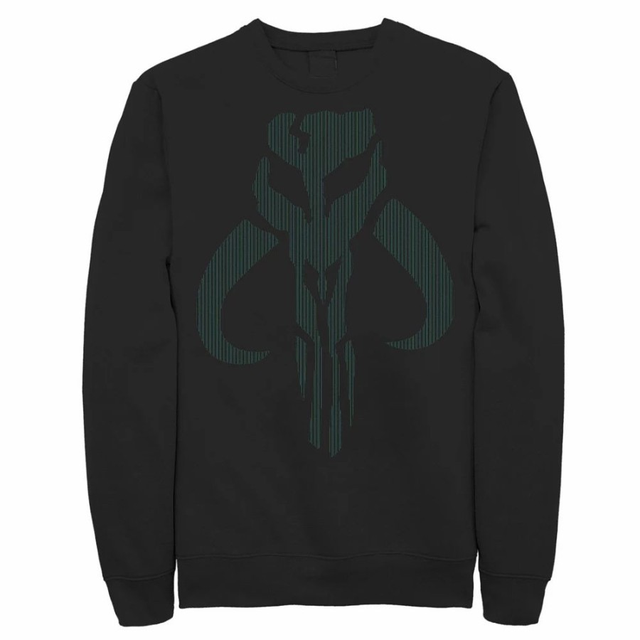 Tops * | Men'S Star Wars: The Mandalorian Striped Logo Sweatshirt