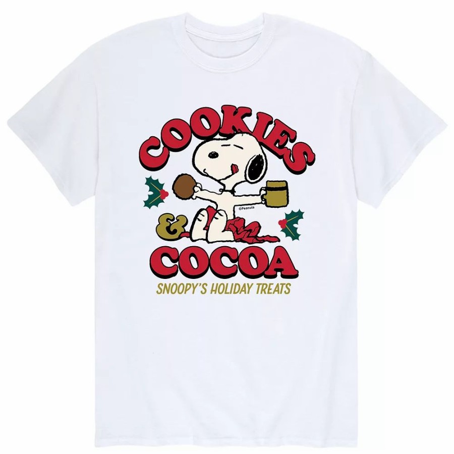 Tops * | Men'S Peanuts Snoopy Cookies And Cocoa Tee