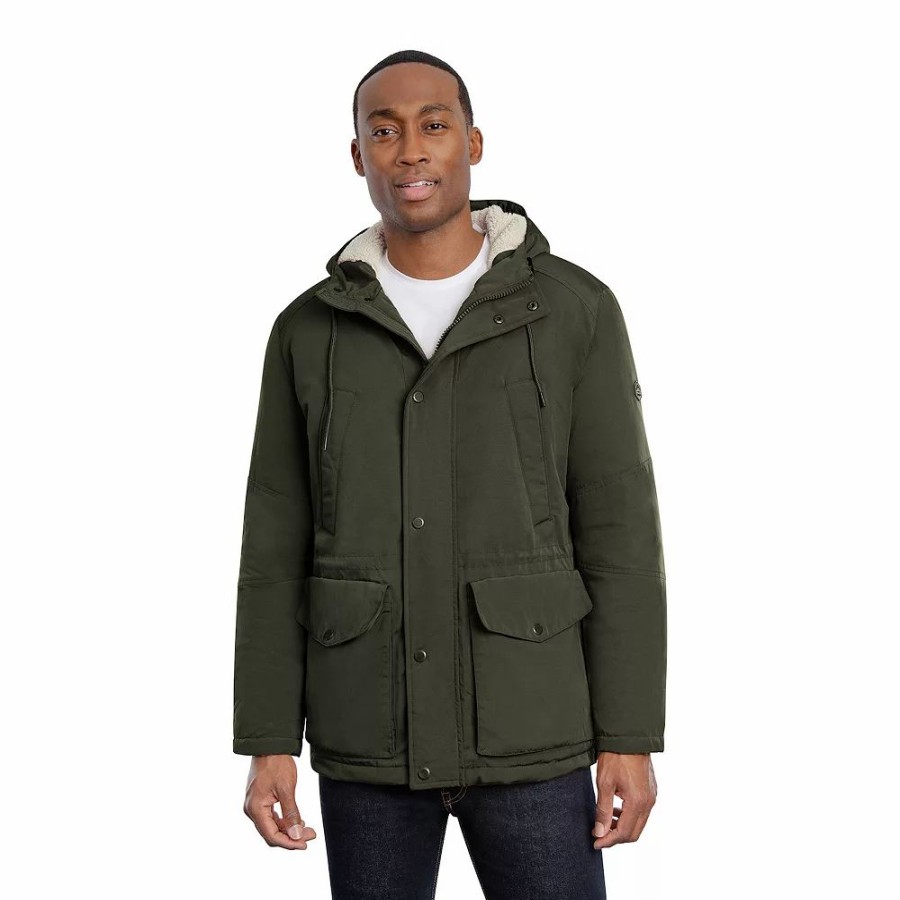 Outerwear * | Men'S Tower By London Fog Sherpa-Lined Hooded Parka