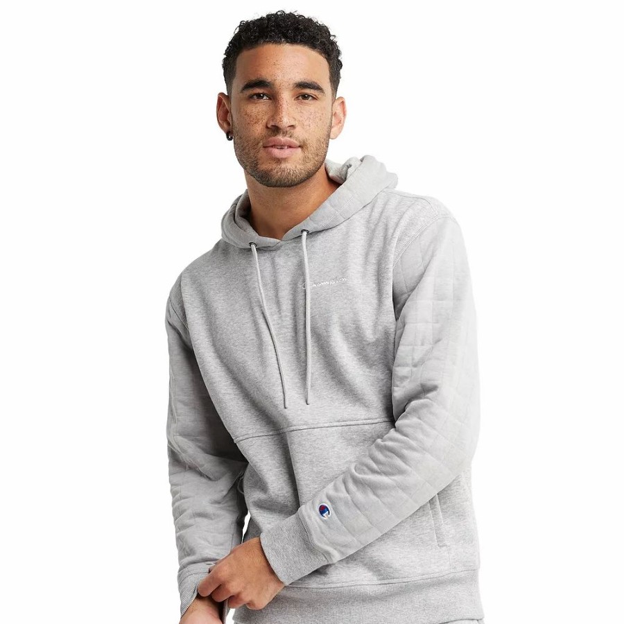 Tops * | Men'S Champion Quilted Fleece Hoodie