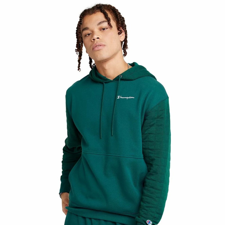 Tops * | Men'S Champion Quilted Fleece Hoodie