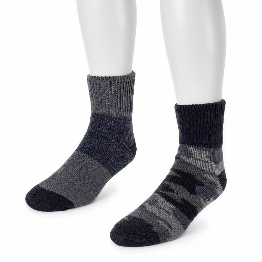 Socks & Hosiery * | Men'S Muk Luks 2-Pack Short Heat Retainer Socks