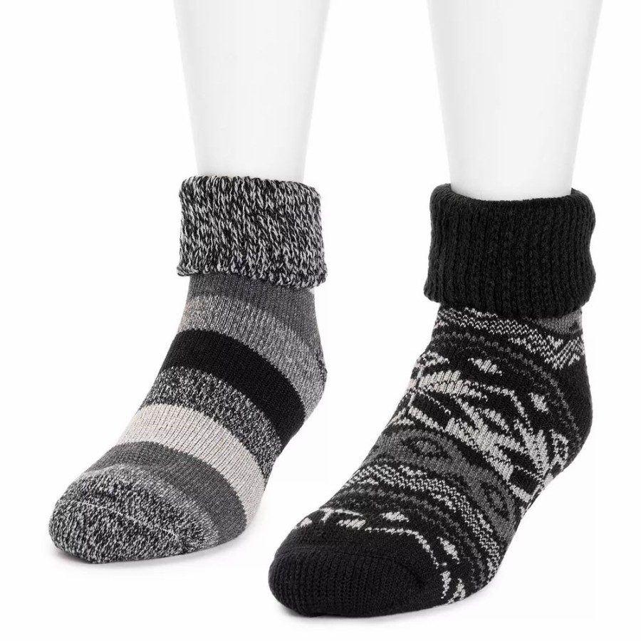 Socks & Hosiery * | Men'S Muk Luks 2-Pack Short Heat Retainer Socks