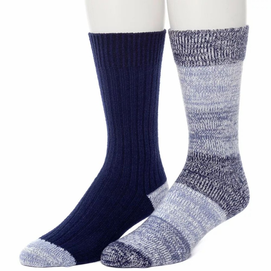 Socks & Hosiery * | Men'S Climatesmart By Cuddl Duds 2-Pack Colorblock Crew Socks