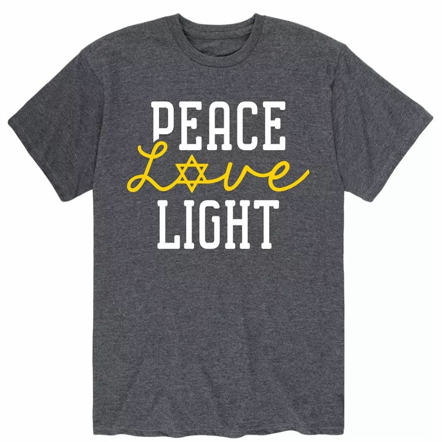 Tops * | Men'S Hanukkah "Peace Love Light" Tee