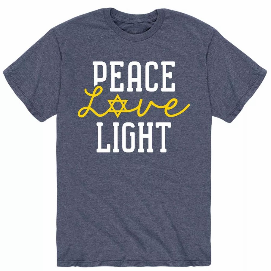 Tops * | Men'S Hanukkah "Peace Love Light" Tee