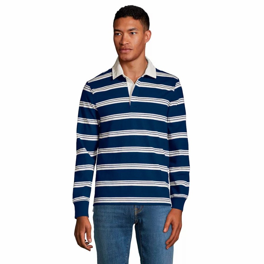 Tops * | Big & Tall Lands' End Rugby Shirt