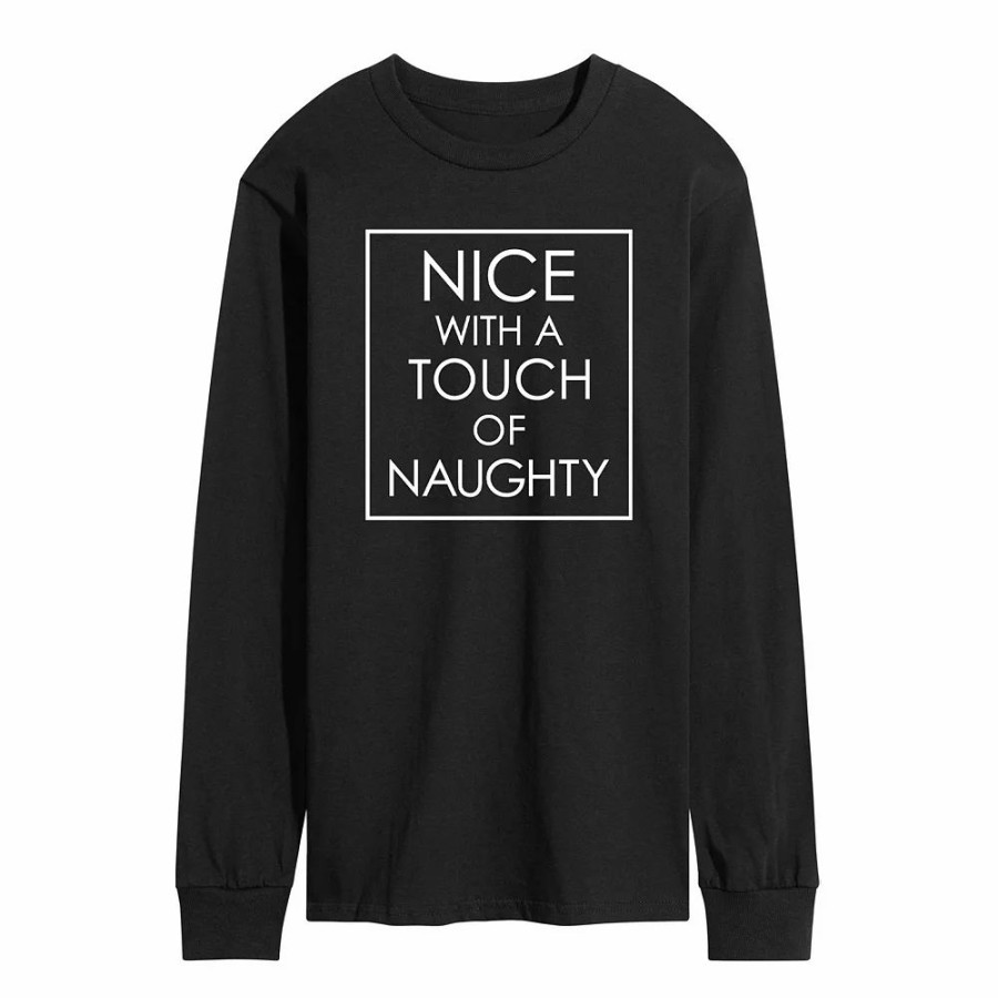 Tops * | Men'S Nice Naughty Long Sleeve Tee