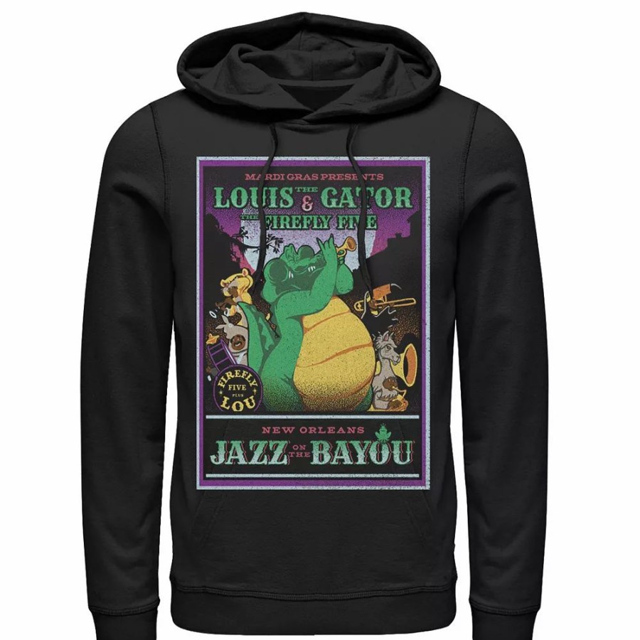 Tops * | Men'S Disney Princess And The Frog Louis Rockadile Poster Hoodie