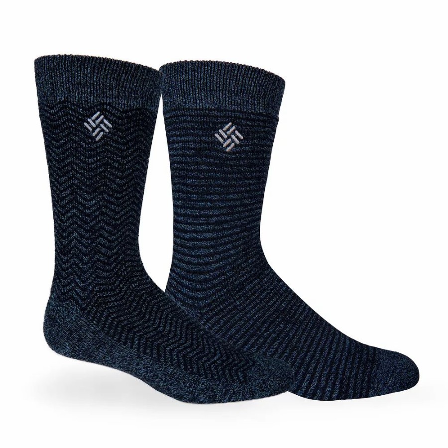 Socks & Hosiery * | Mens Columbia Lifestyle Classic C Stripe Micropoly Crew Socks