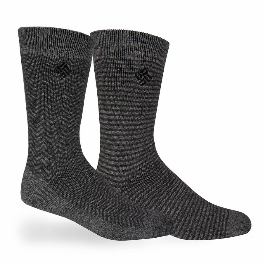 Socks & Hosiery * | Mens Columbia Lifestyle Classic C Stripe Micropoly Crew Socks