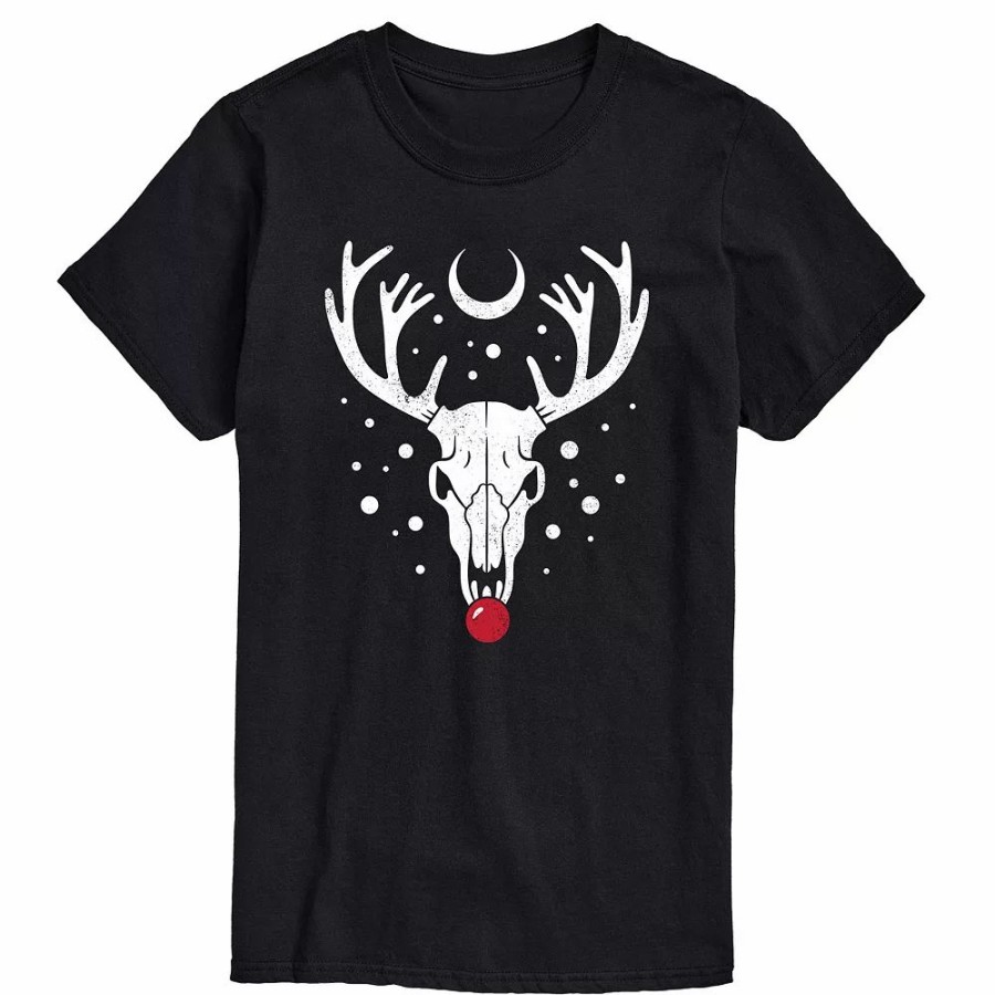 Tops * | Big & Tall Reindeer Skull Tee