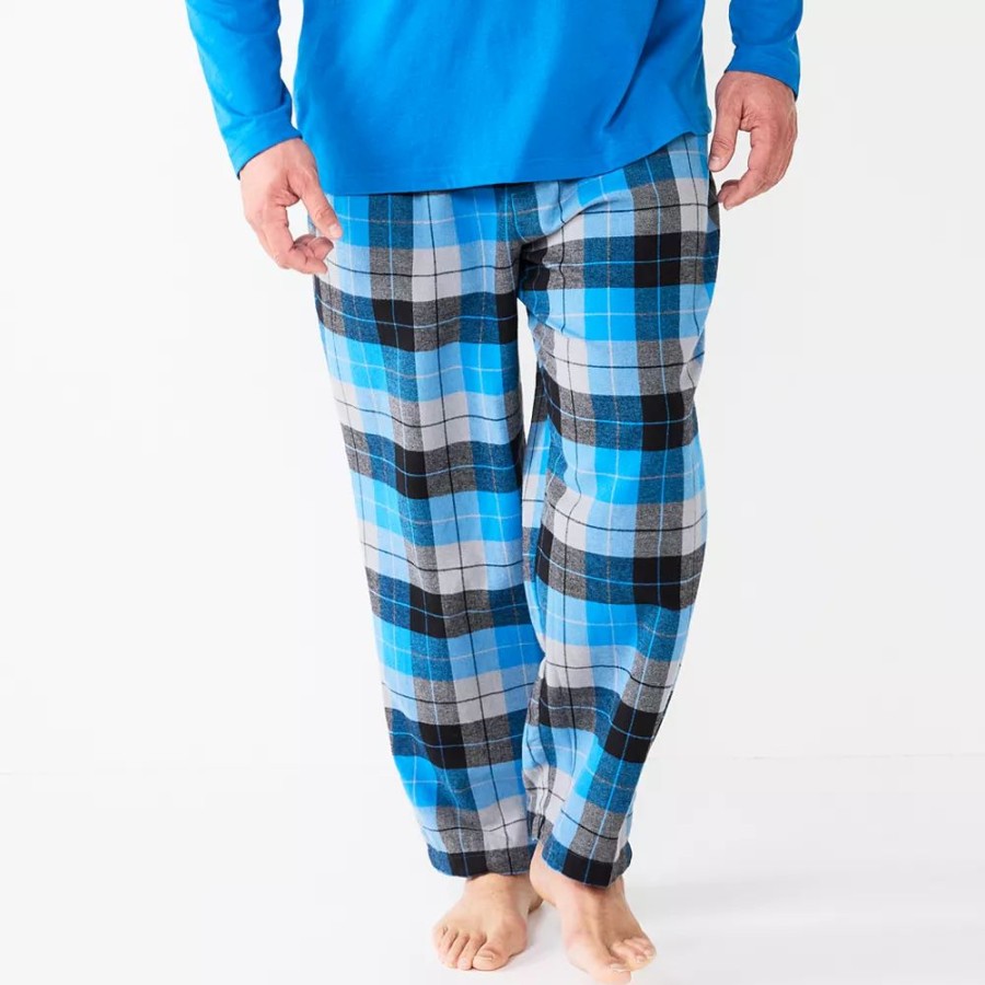 Sleepwear * | Big & Tall Sonoma Goods For Life Crewneck Tee & Flannel Pants Sleep Set