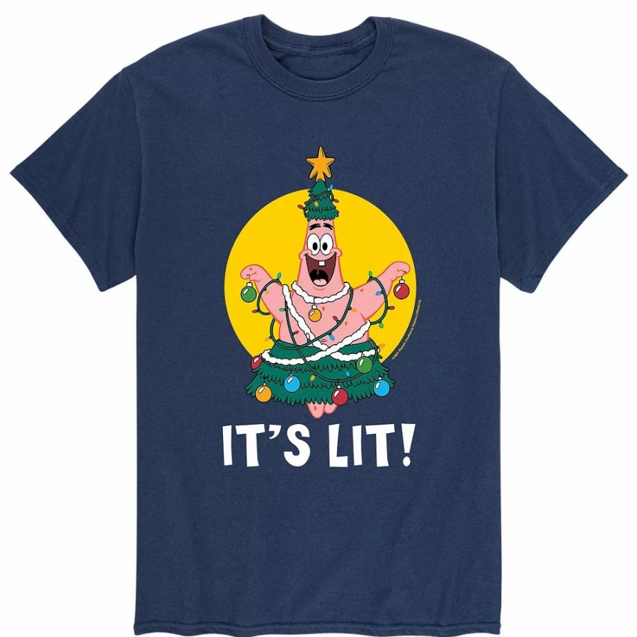 Tops * | Men'S Spongebob Squarepants Patrick Lights Tee