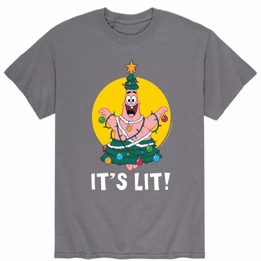 Tops * | Men'S Spongebob Squarepants Patrick Lights Tee