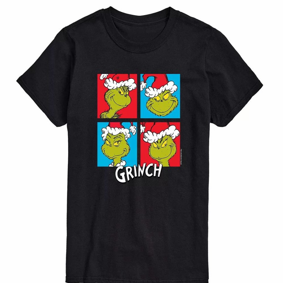 Tops * | Big & Tall The Grinch Grid Tee