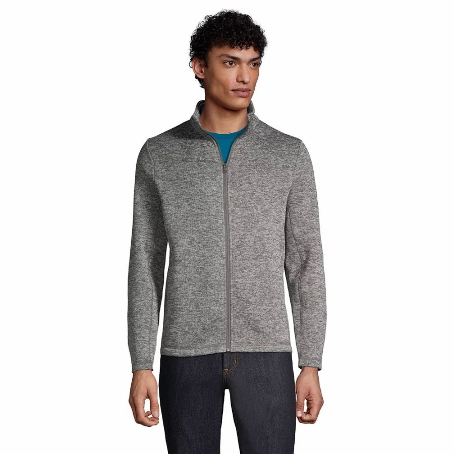 Outerwear * | Big & Tall Lands' End Sweater Fleece Jacket