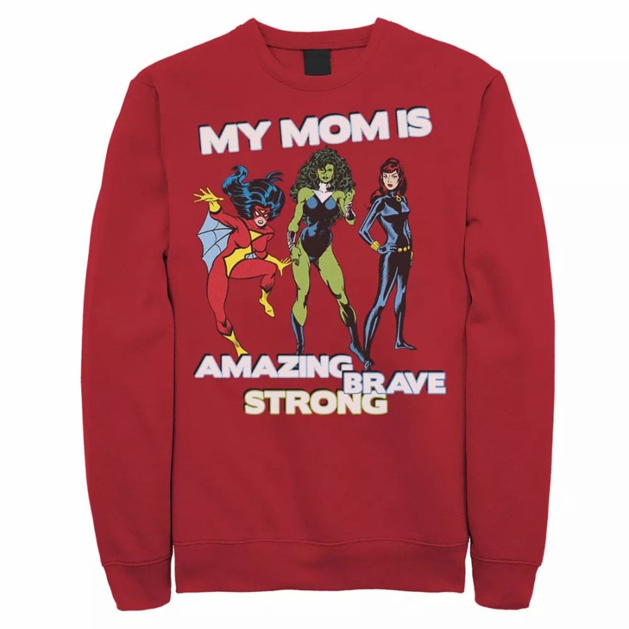 Tops * | Men'S Marvel Mother'S Day Amazing Brave Strong Sweatshirt