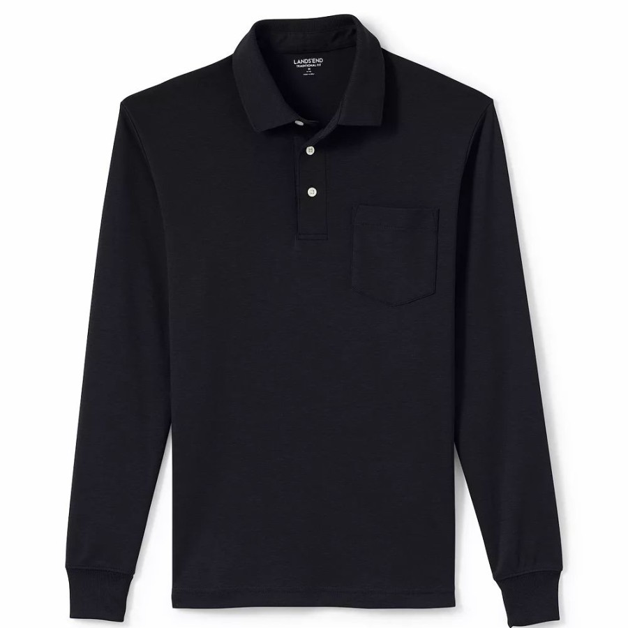 Tops * | Big & Tall Lands' End Classic-Fit Super Soft Supima Pocket Polo