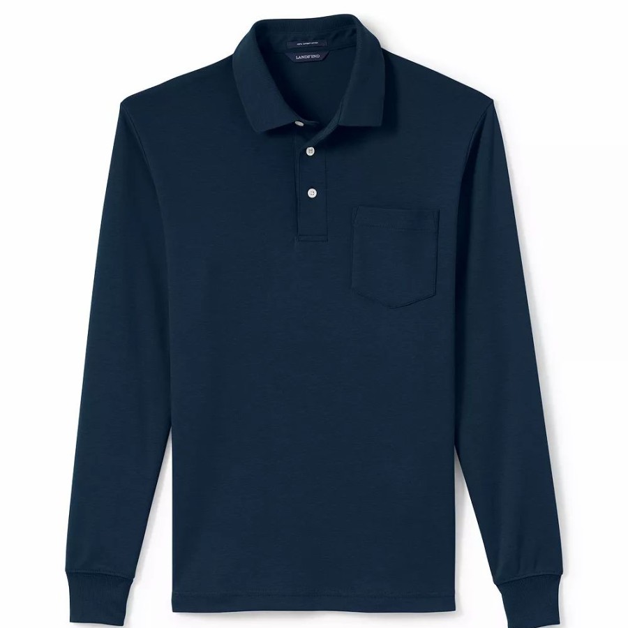 Tops * | Big & Tall Lands' End Classic-Fit Super Soft Supima Pocket Polo