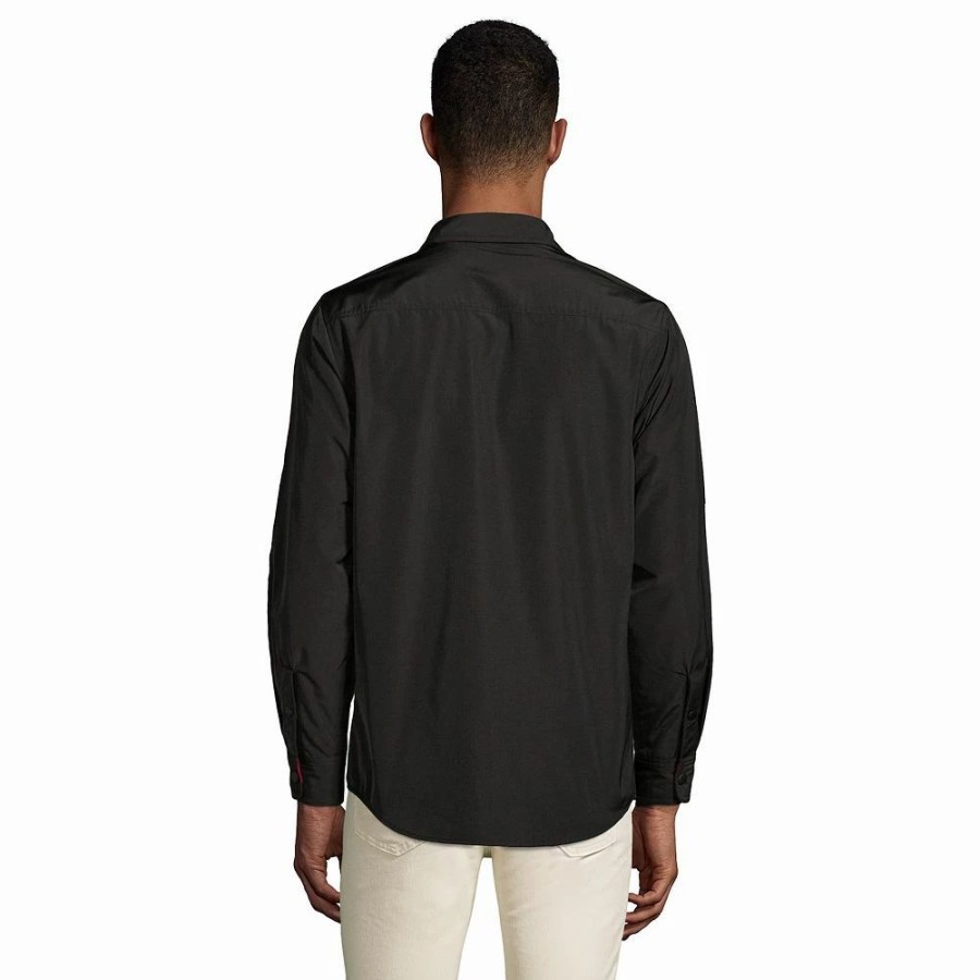 Tops * | Men'S Lands' End Reversible Shirt Jacket Charcoal