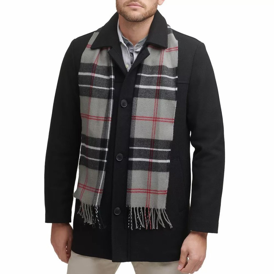 Outerwear * | Men'S Dockers Wool Blend Coat With Scarf