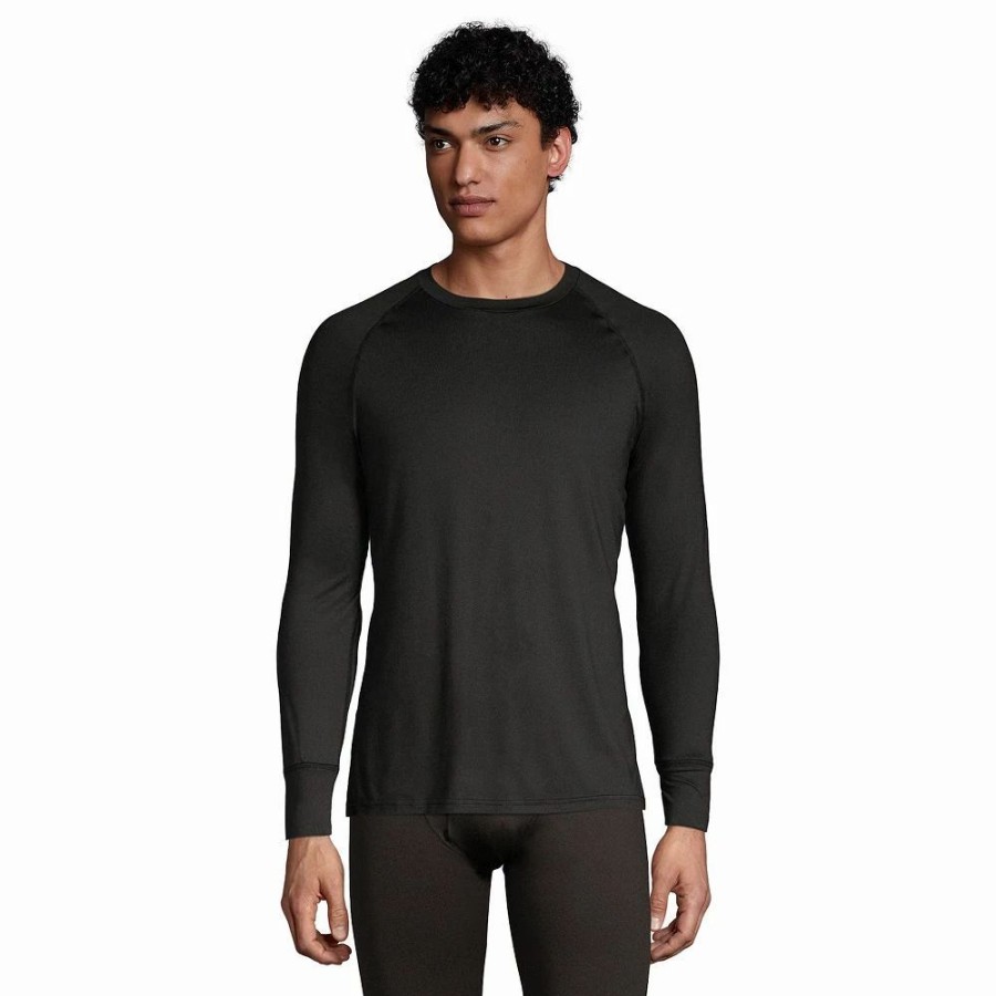 Underwear * | Men'S Lands' End Stretch Thermaskin Long Underwear Crewneck Base Layer Top