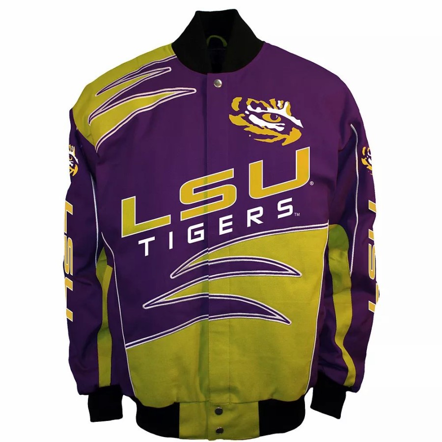 Outerwear * | Men'S Franchise Club Lsu Tigers Shred Twill Jacket