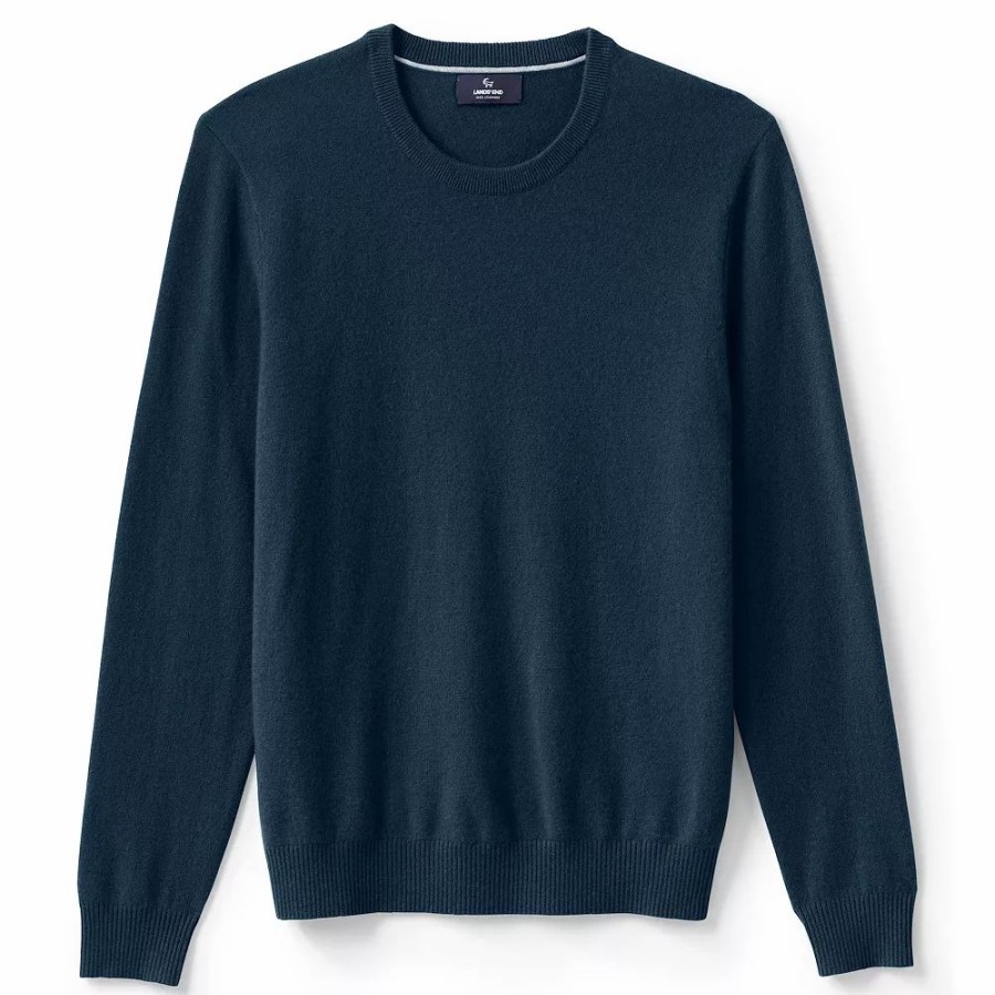 Tops * | Big & Tall Men'S Lands' End Fine Gauge Cashmere Crewneck Sweater