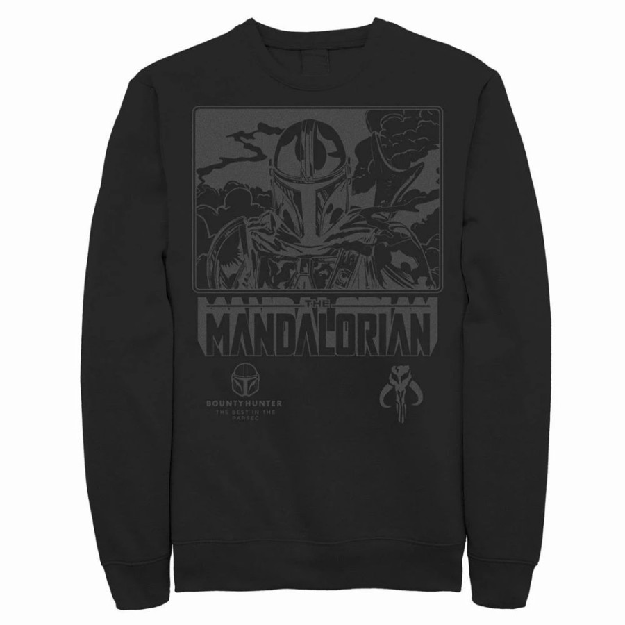 Tops * | Men'S Star Wars: The Mandalorian Outline Poster Sweatshirt