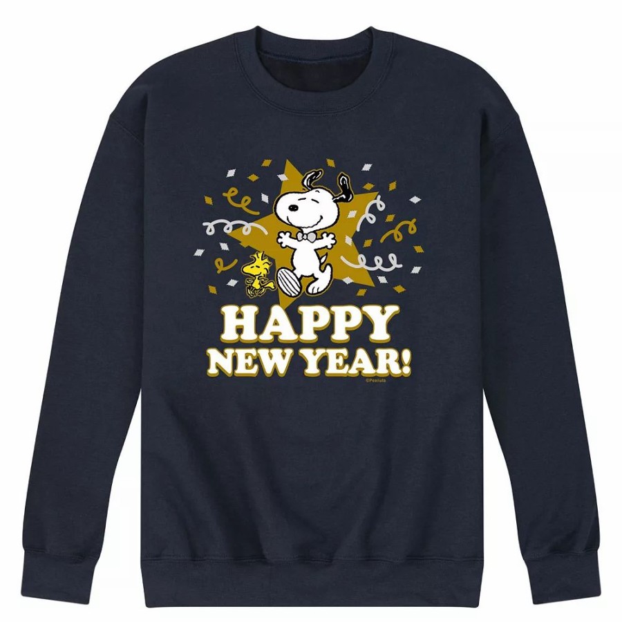 Tops * | Men'S Peanuts Happy New Year Sweatshirt