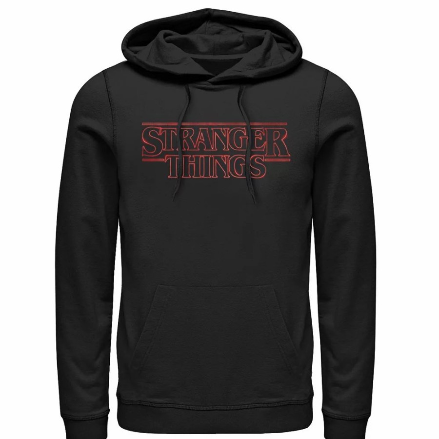 Tops * | Men'S Netflix Stranger Things Neon Logo Hoodie