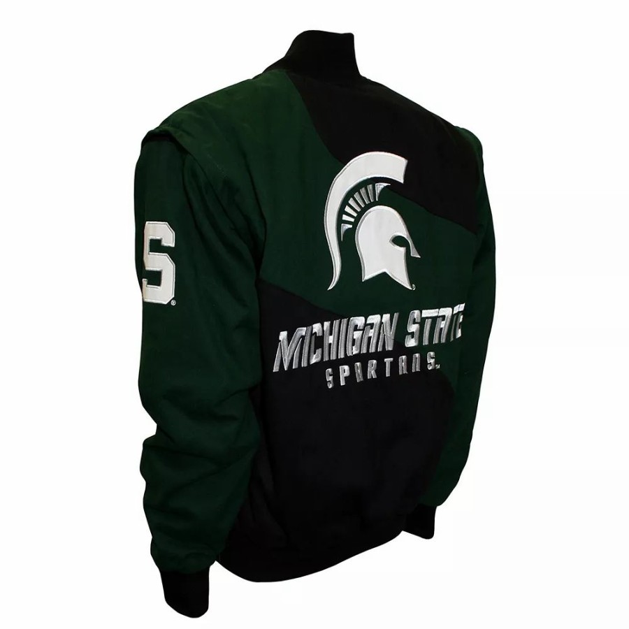 Outerwear * | Men'S Franchise Club Michigan State Spartans 4Th Down 4-In-1 Twill Jacket